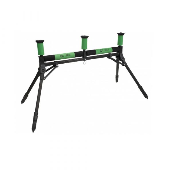 Sensas Rolsteun 4 Poten Luxe zwart - groen hengelsteun 2x27cm