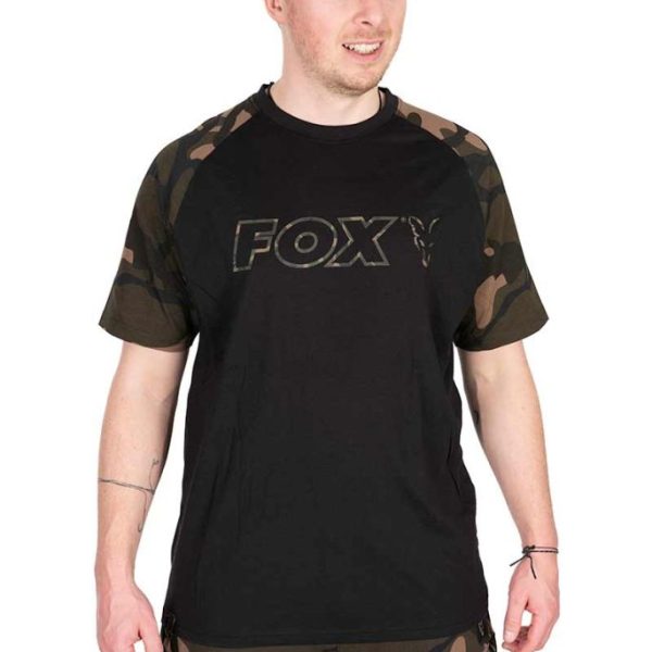 Fox Outline Print T-Shirt Black
