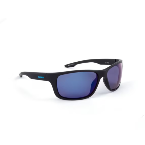 Shimano polariserende zonnebril Matte Black & Blue Mirror